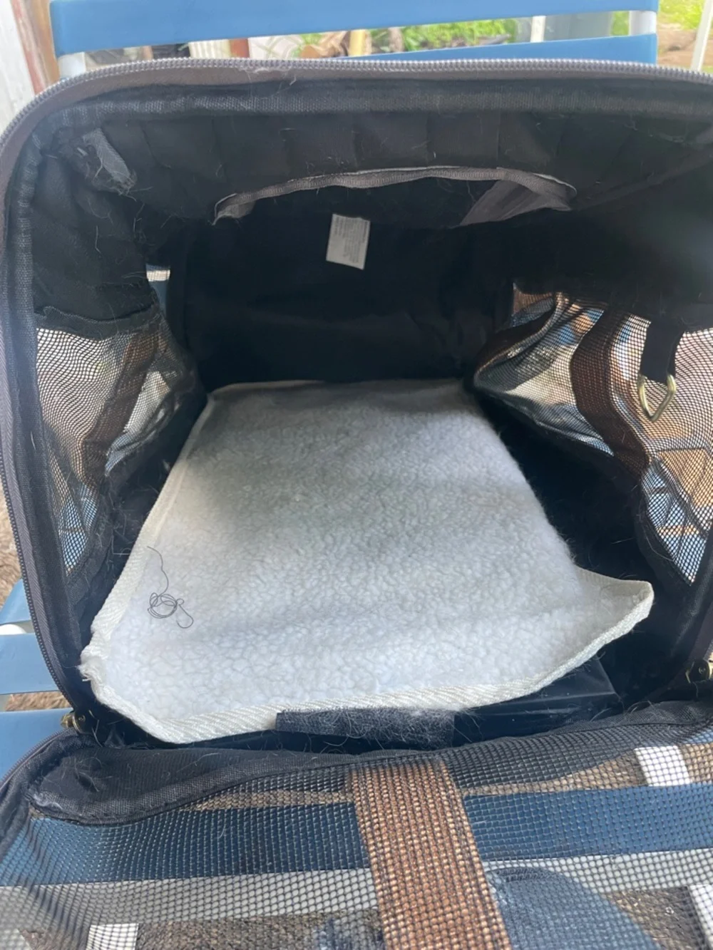 Soft-Sided Gray and Tan Cat Carrier with Mesh Ventilation